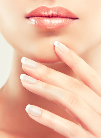 mouth and hand after age spot removal therapy